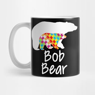 Bob Autism Awareness Bear Rainbow Puzzle Ribbon Day Mug